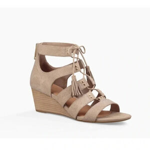 UGG Australia Women's Yasmin Snake caged Wedge | Horchata size 8